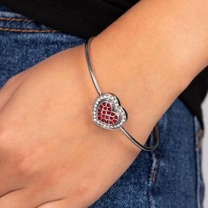 Beautiful Rhinestone Heart Cuff Bracelet